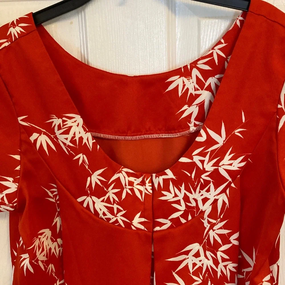 VTG Hawaii Nei of Honolulu Red Bamboo Print Maxi Dress - Picture 3 of 8
